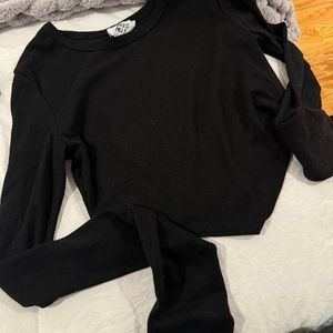 Princess Polly Cropped Long Sleeve, black